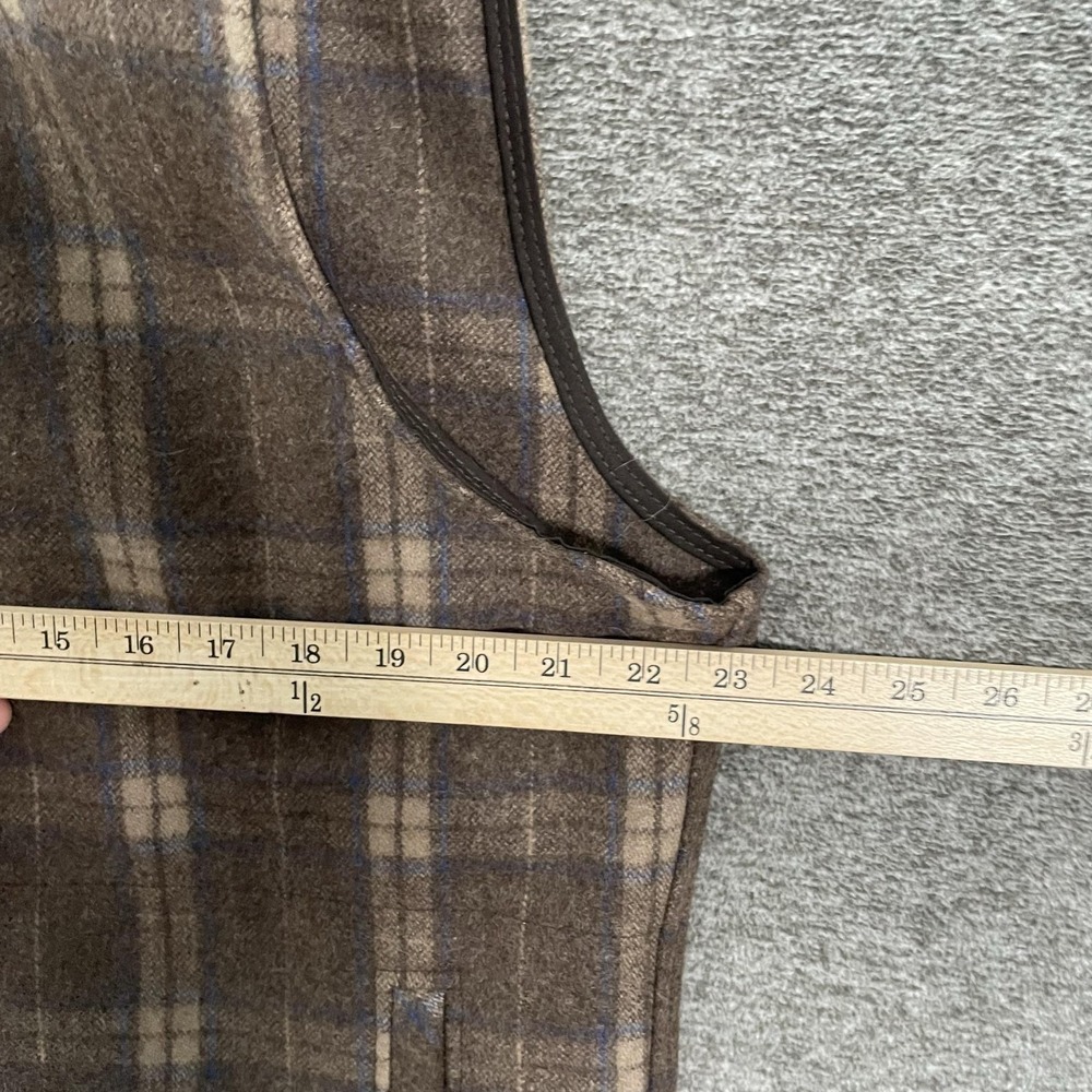Stormy Kromer The Ironwood Vest Mens Large Brown Wool Plaid Full Zip Outdoor - Picture 5 of 10